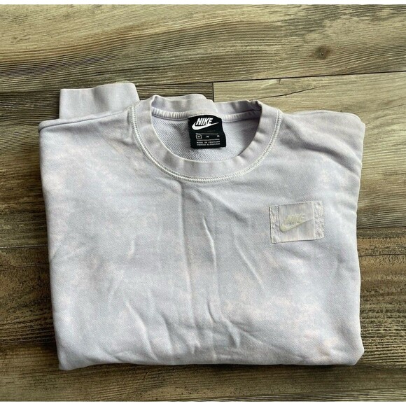 Nike Women's Sweatshirt Violet & Pink Swoosh Crop Top Pullover Medium Sweatshirt - Picture 3 of 7